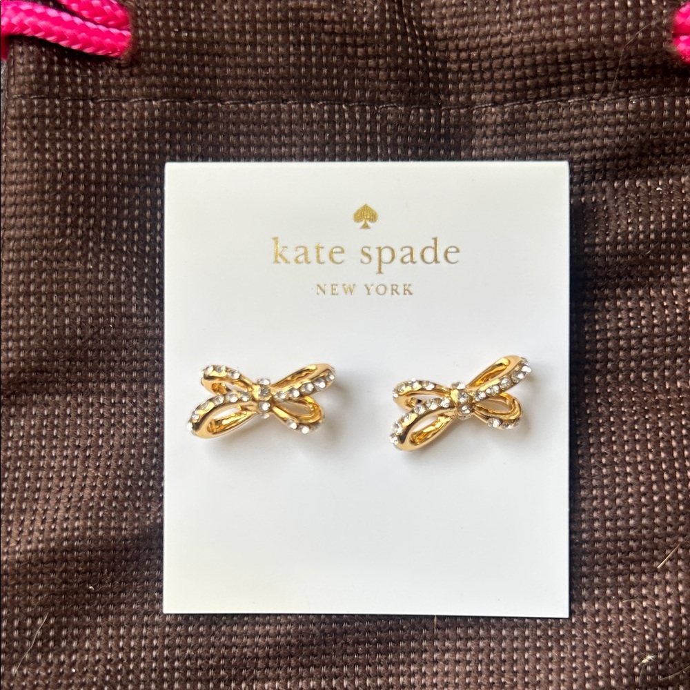 Kate Spade Kids Gold Bow Earrings